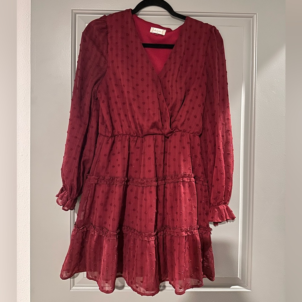 Elegant Burgundy Dress